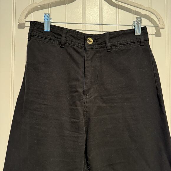 Free People Black Cropped High Waisted Wide Leg Pants Size 26 - Picture 3 of 6